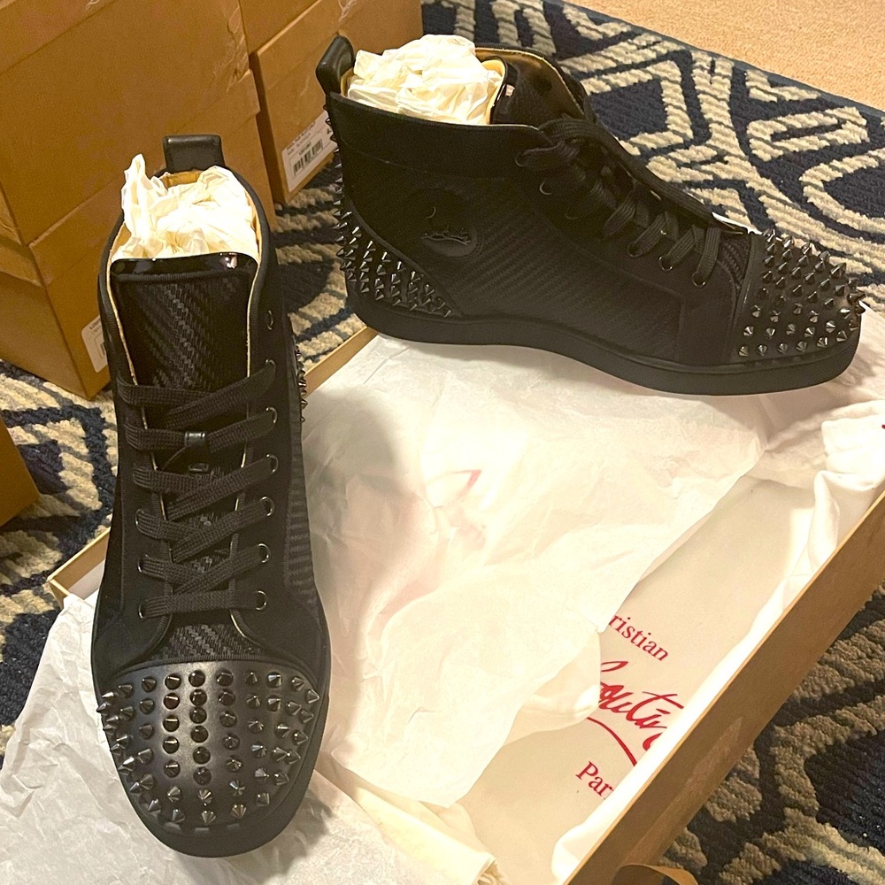 Christian Louboutin black gun high tops